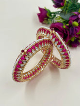 Premium Quality Red Kundan Polki Bangles For Women - Wedding & Party Wear Red Kada Bangles